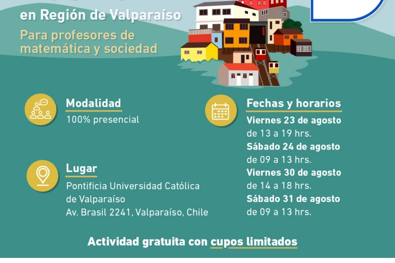 Inscríbete en el XV Curso de Economía para profesores de matemática y sociedad en Valparaíso